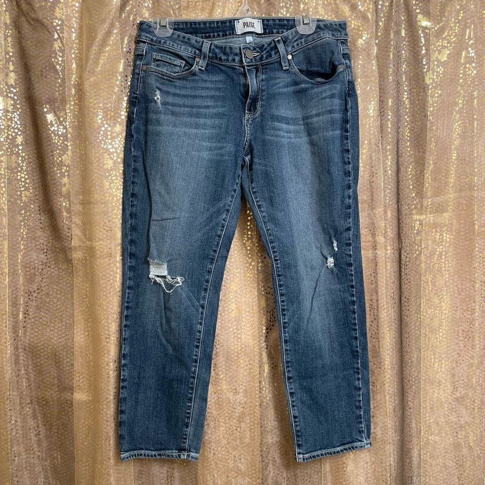 Paige Jimmy Jimmy crop medium wash ankle jeans, size 29 EUC